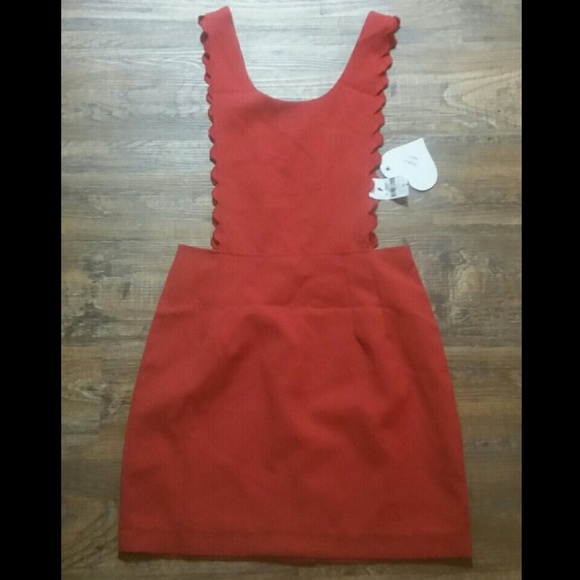 paper heart Dresses & Skirts - Paper heart red bib dress sz 8